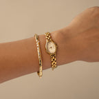 Vintage Seiko Tissé Oval Diamond Gold Watch