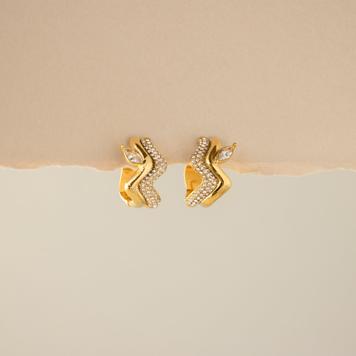 Pave Marquise Infinity Huggies