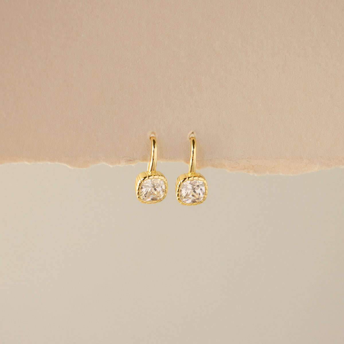 Cushion Diamond Hook Earrings