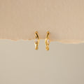 Wavy Diamond Marquise Hoop Studs
