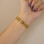 Vintage Bally Swiss Round Duo Link Gold Watch