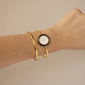 Vintage Gucci Swiss Black Bezel Cuff Gold Watch