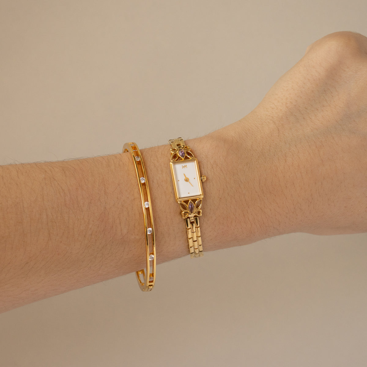 Vintage Hanae Mori Franklin Mint Butterfly Gold Watch