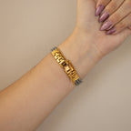 Vintage Valentino Domani Rectangular Cable Two Tone Watch