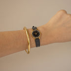Vintage YSL Midnight Leather Gold Watch
