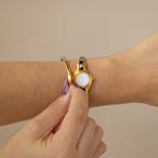 Vintage Andre Mouche Swiss Midnight Floral Locket Gold Watch