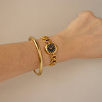 Vintage Lancel Swiss Midnight Round Gold Watch