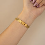 Vintage Seiko Hexagon Woven Gold Watch