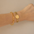 Vintage Seiko Hexagon Woven Gold Watch