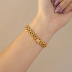 Vintage Seiko Oval Chainlink Gold Watch