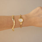 Vintage Junghans Round Twisted Rope Gold Watch