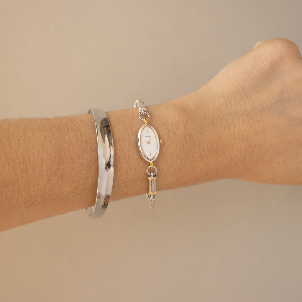 Vintage Seiko Slim Bar Link Two Tone Watch