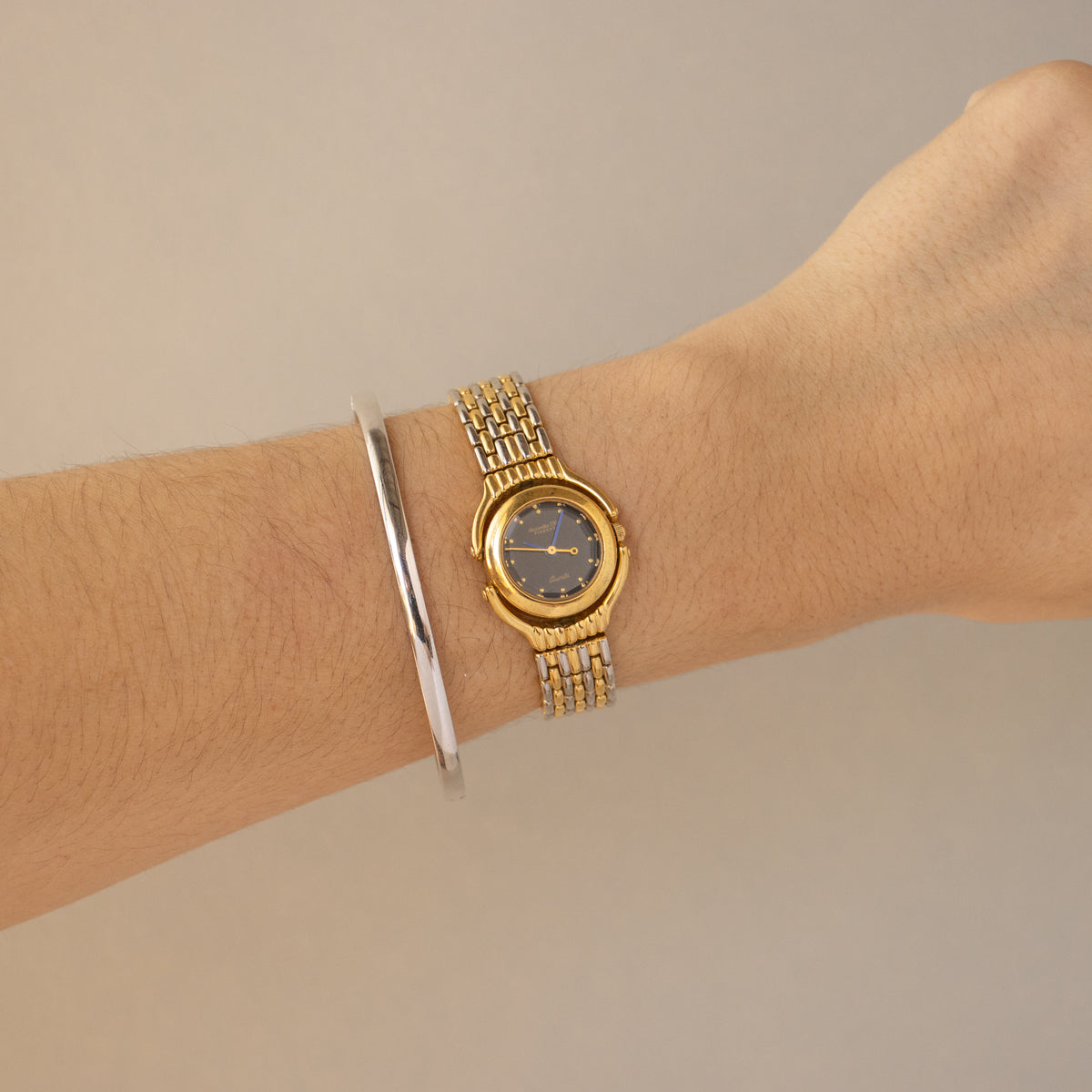 Vintage Alessandra Olla Midnight Floating Two Tone Watch