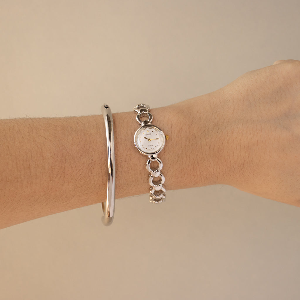 Vintage Seiko Tissé Heart Link Silver Watch