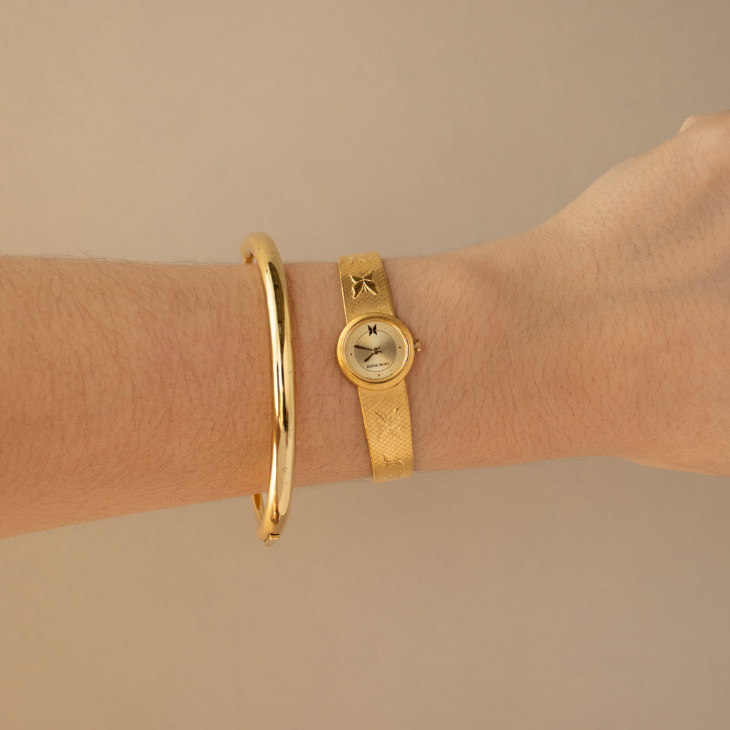 Vintage Hanae Mori Mariposa Gold Watch