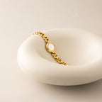 Vintage Courreges Round Clover Link Gold Watch