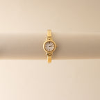 Vintage Guy Laroche Ribbed Cuff Gold Watch