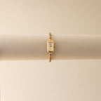 Vintage Katharine Hamnett Rectangular Diamond Gold Watch