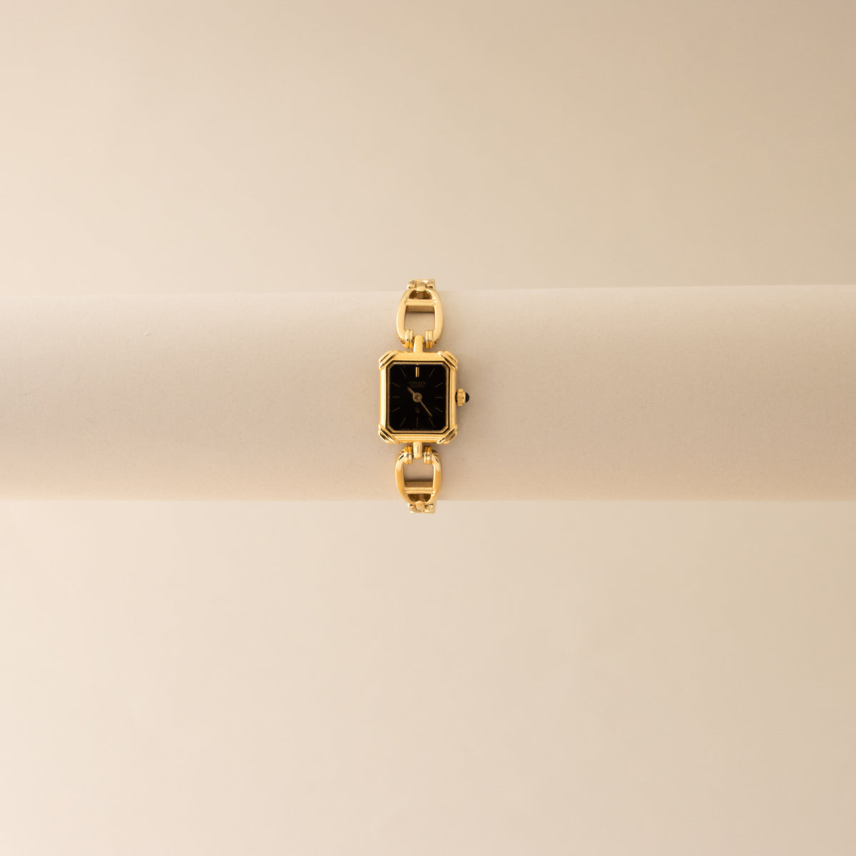 Vintage Citizen Midnight Slim Chainlink Gold Watch