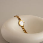 Vintage Lancel Round Chainlink Gold Watch