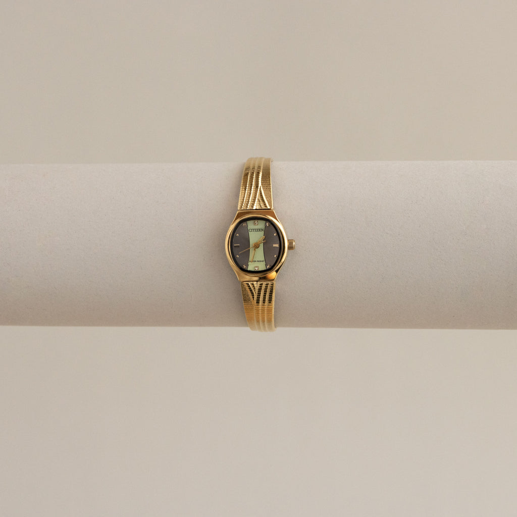 Vintage Citizen Cushion Stripe Gold Watch