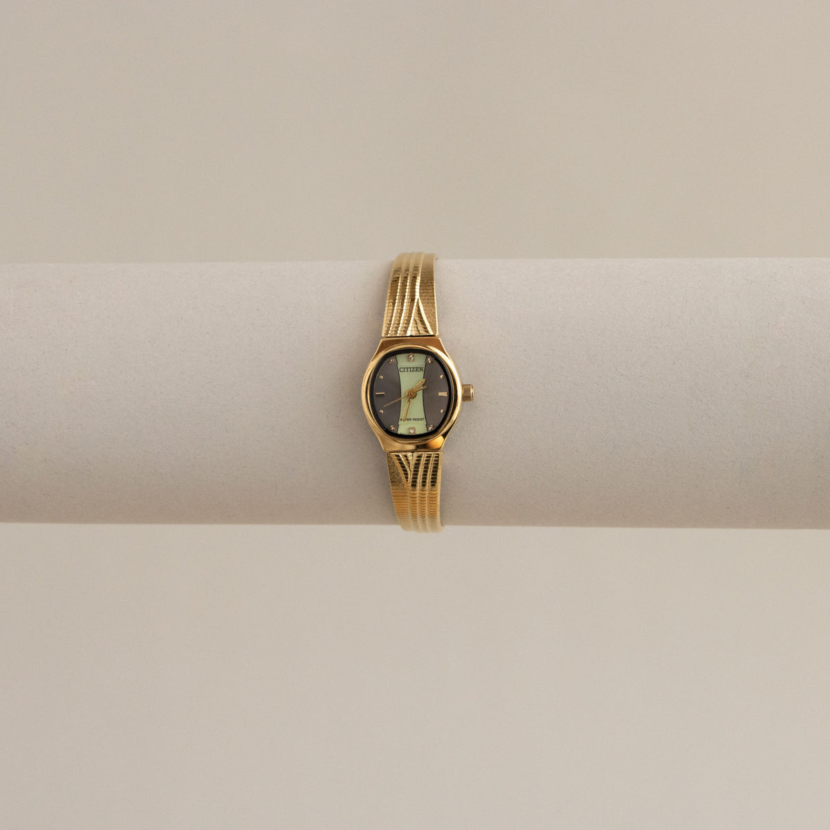 Vintage Citizen Cushion Stripe Gold Watch
