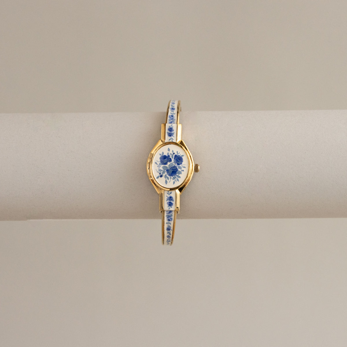 Vintage Andre Mouche Swiss Floral Locket Gold Watch