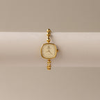 Vintage Christian Bernard Swiss Beaded Square Gold Watch