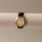 Vintage Tissot Swiss Brown Strap Two Tone Watch