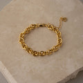 Beaded Circle Link Chain Bracelet