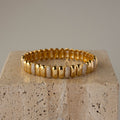 Pave Ribbed Link Bracelet