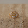 Pave Marquise Diamond Signet Ring