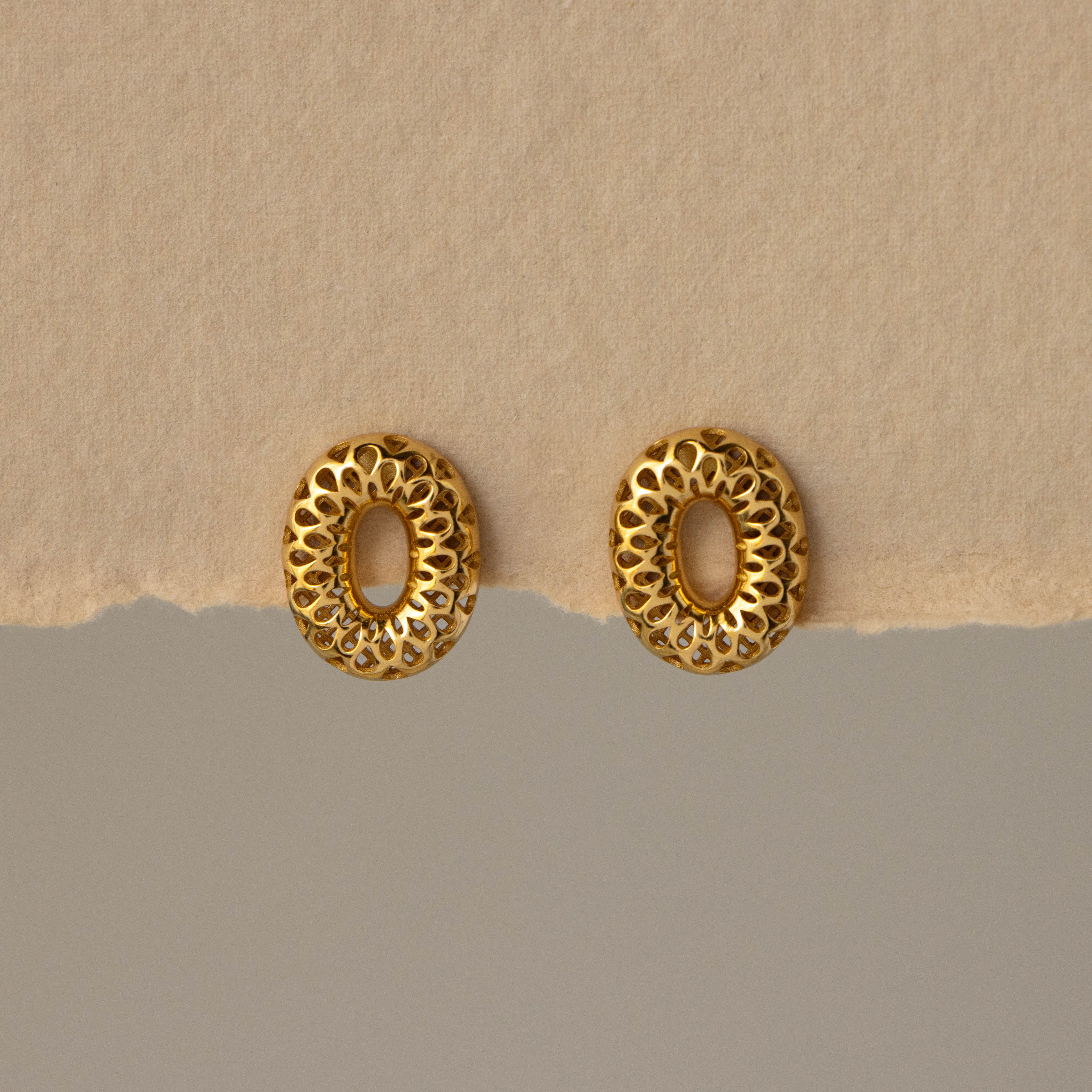 Ornate Lace Circle Studs
