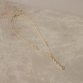 Mixed Diamond Bezel Lariat Necklace