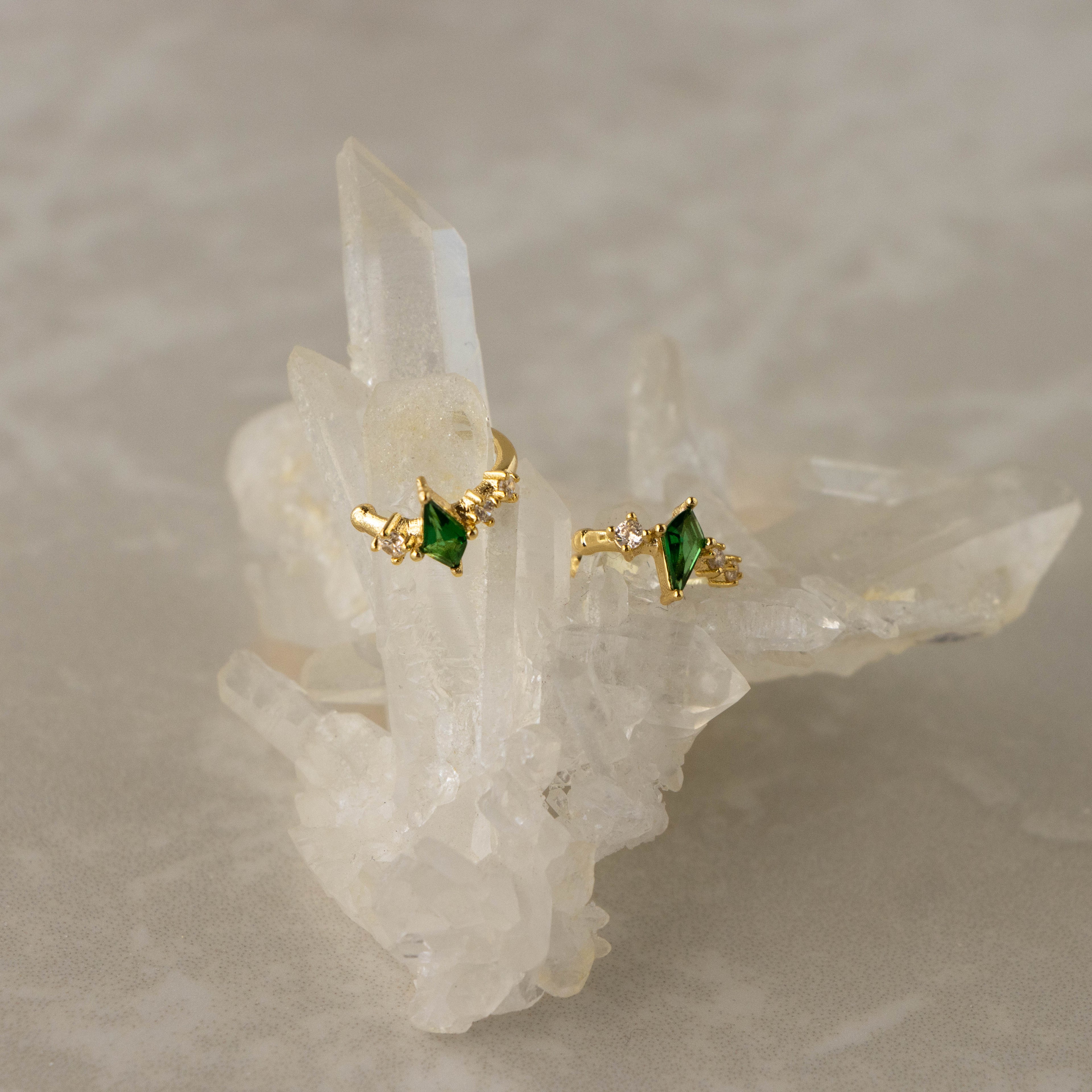 Emerald Kite Ear Cuffs