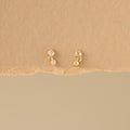 Mini Triple Moonstone Studs