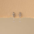 Diamond Cluster Drop Studs in Silver