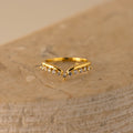 Diamond Crown Chevron Ring