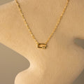 Paperclip Diamond Carabiner Charm Necklace