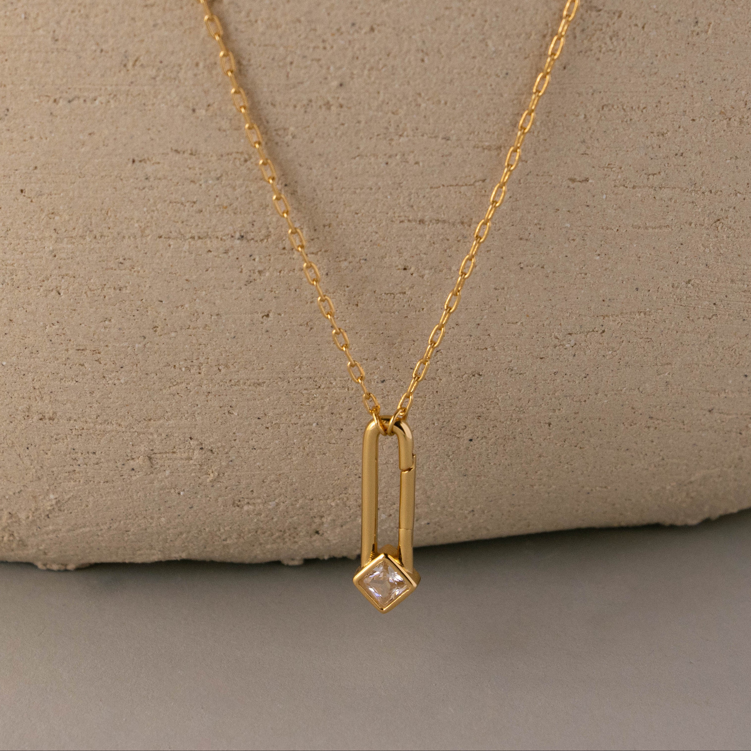 Diamond Barrette Clasp Necklace