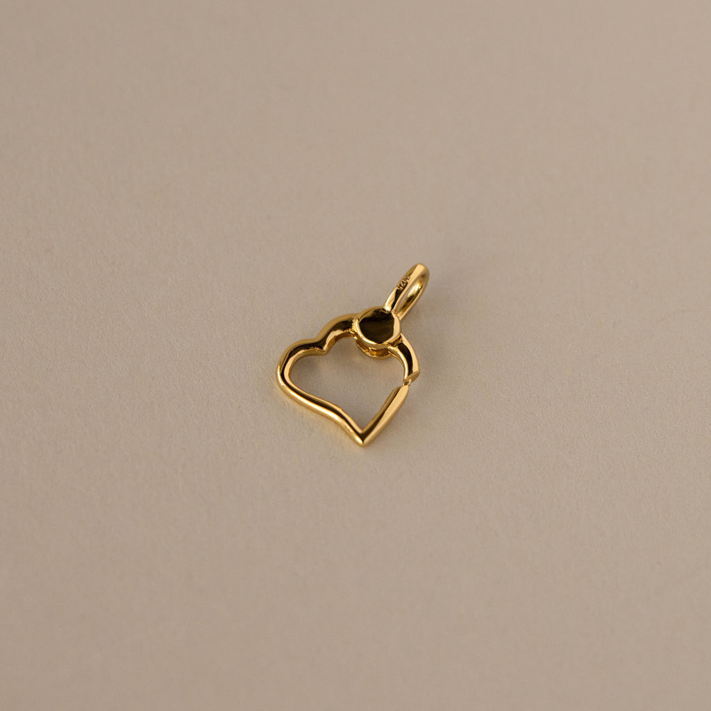 Sideways Heart Pendant Charm Holder