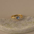 Diamond Blue Topaz Heart Ring