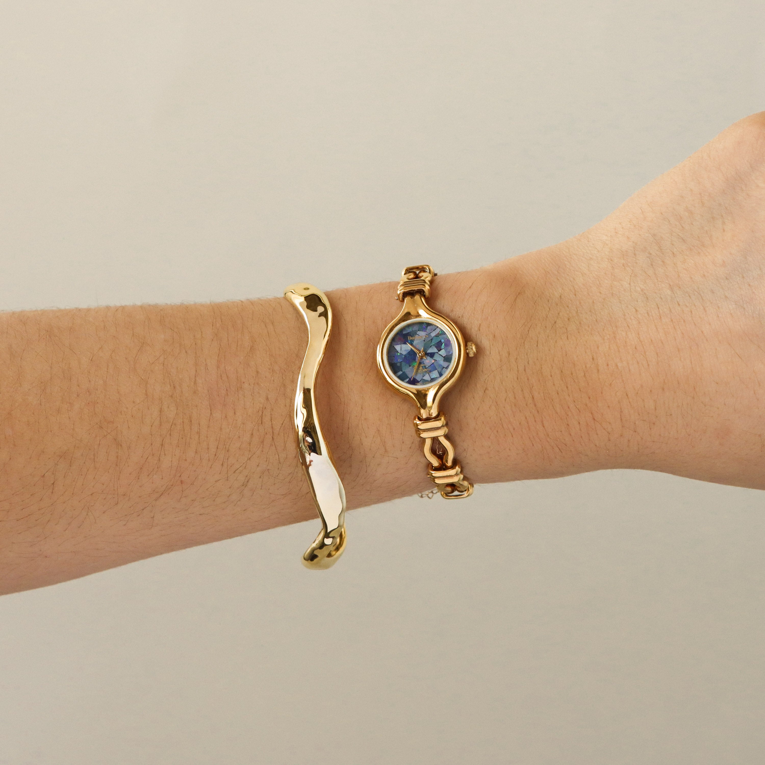 Vintage Burberry Swiss Mosaic Gold Watch