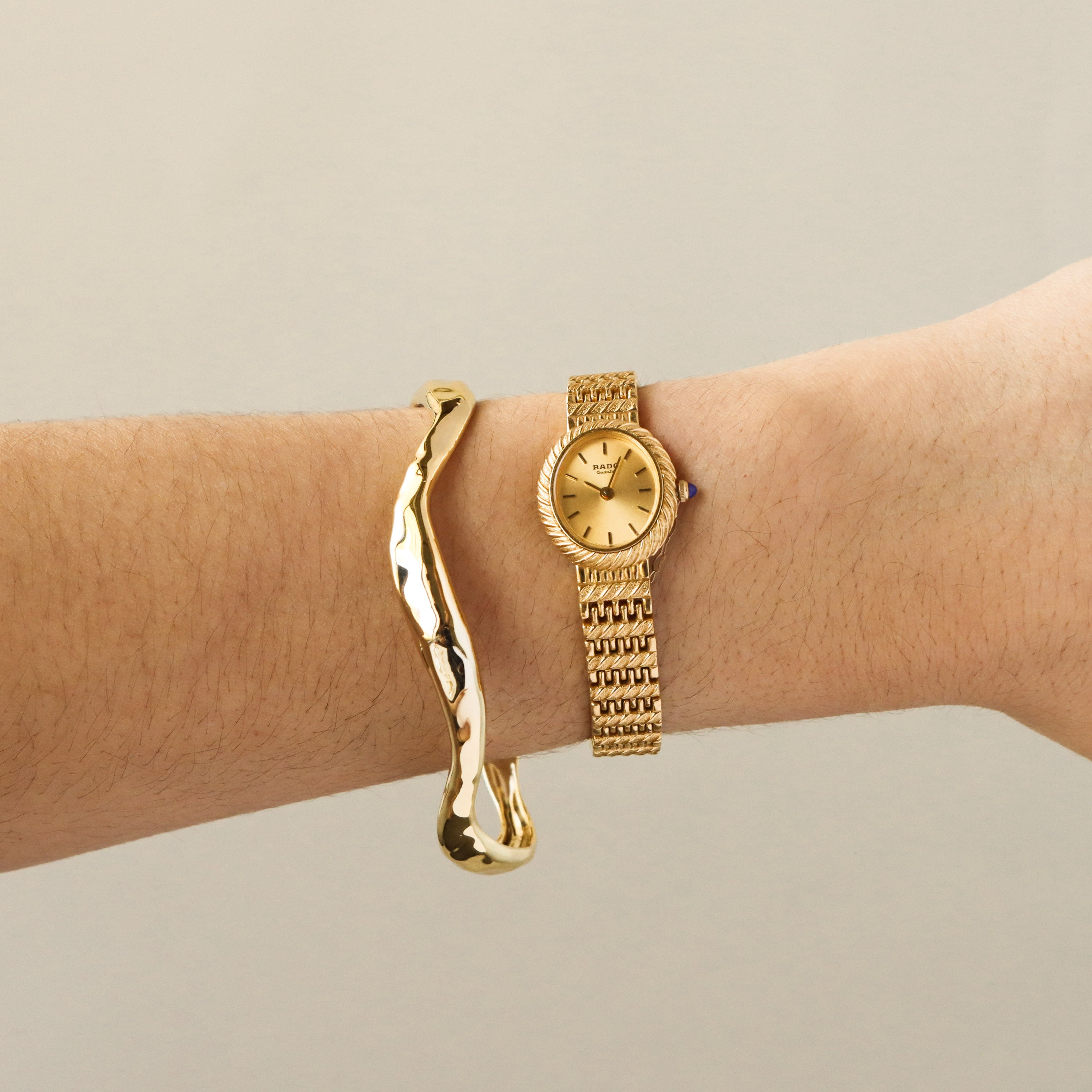Vintage Rado Oval Twist Gold Watch