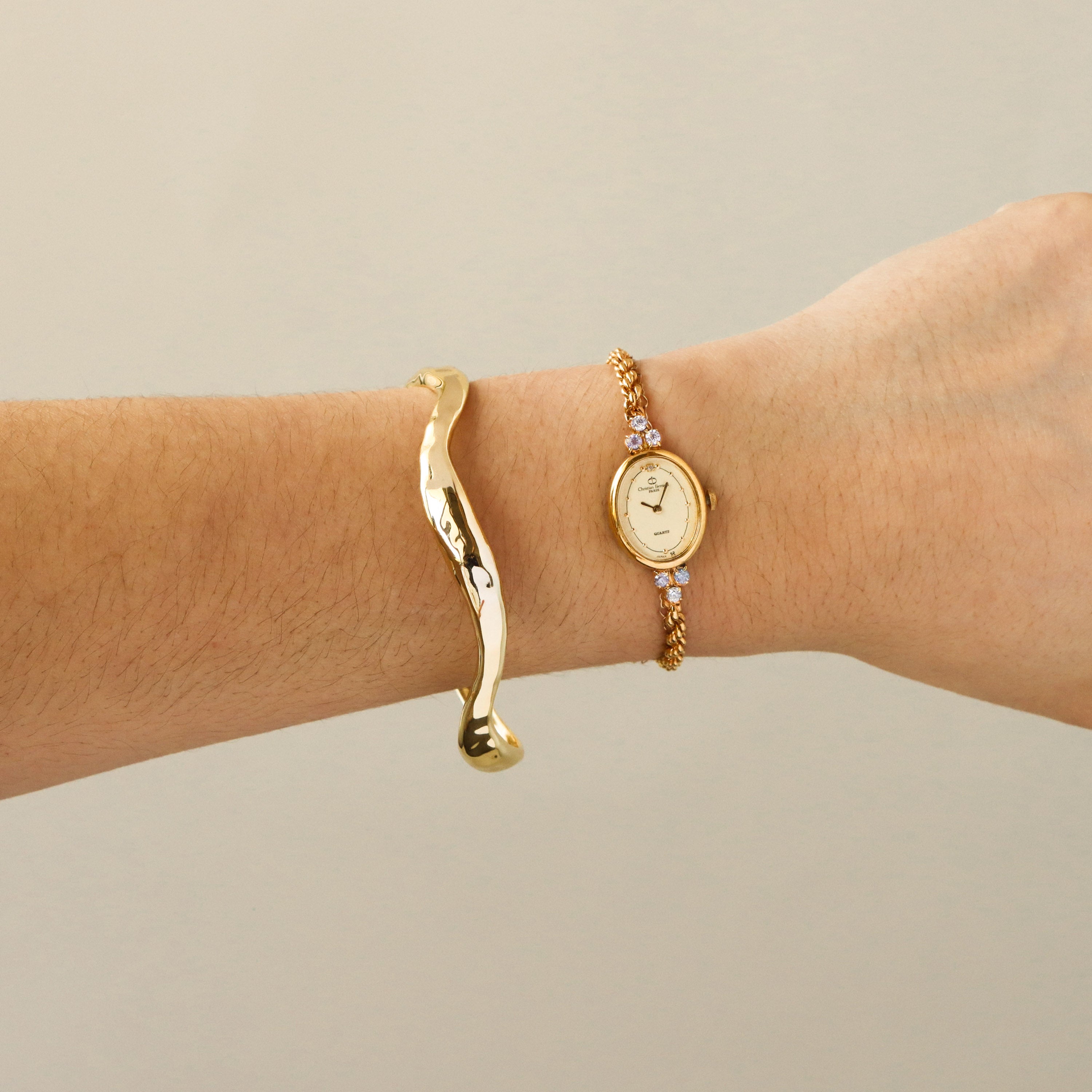 Vintage Christian Bernard Aquamarine Gold Watch
