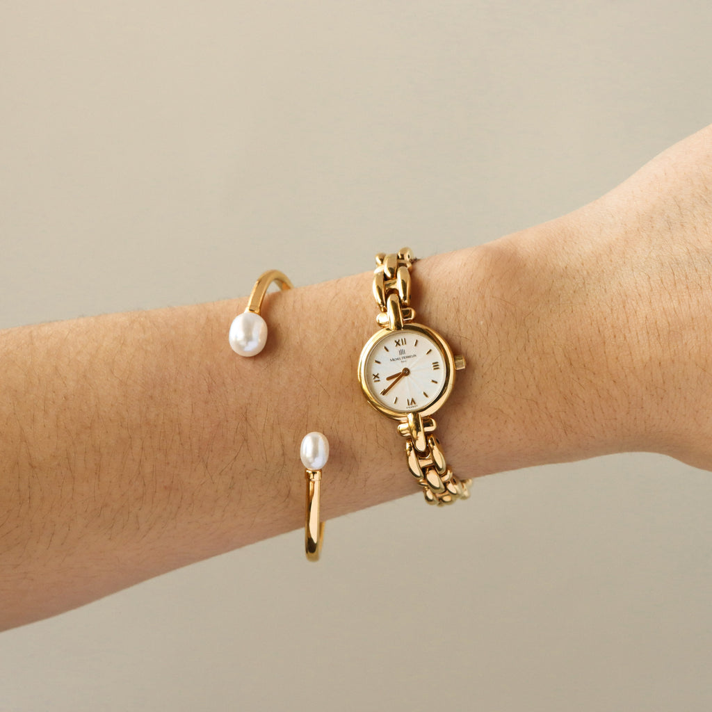Vintage Michel Herbelin Round Gold Watch