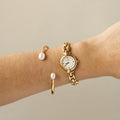 Vintage Michel Herbelin Round Gold Watch