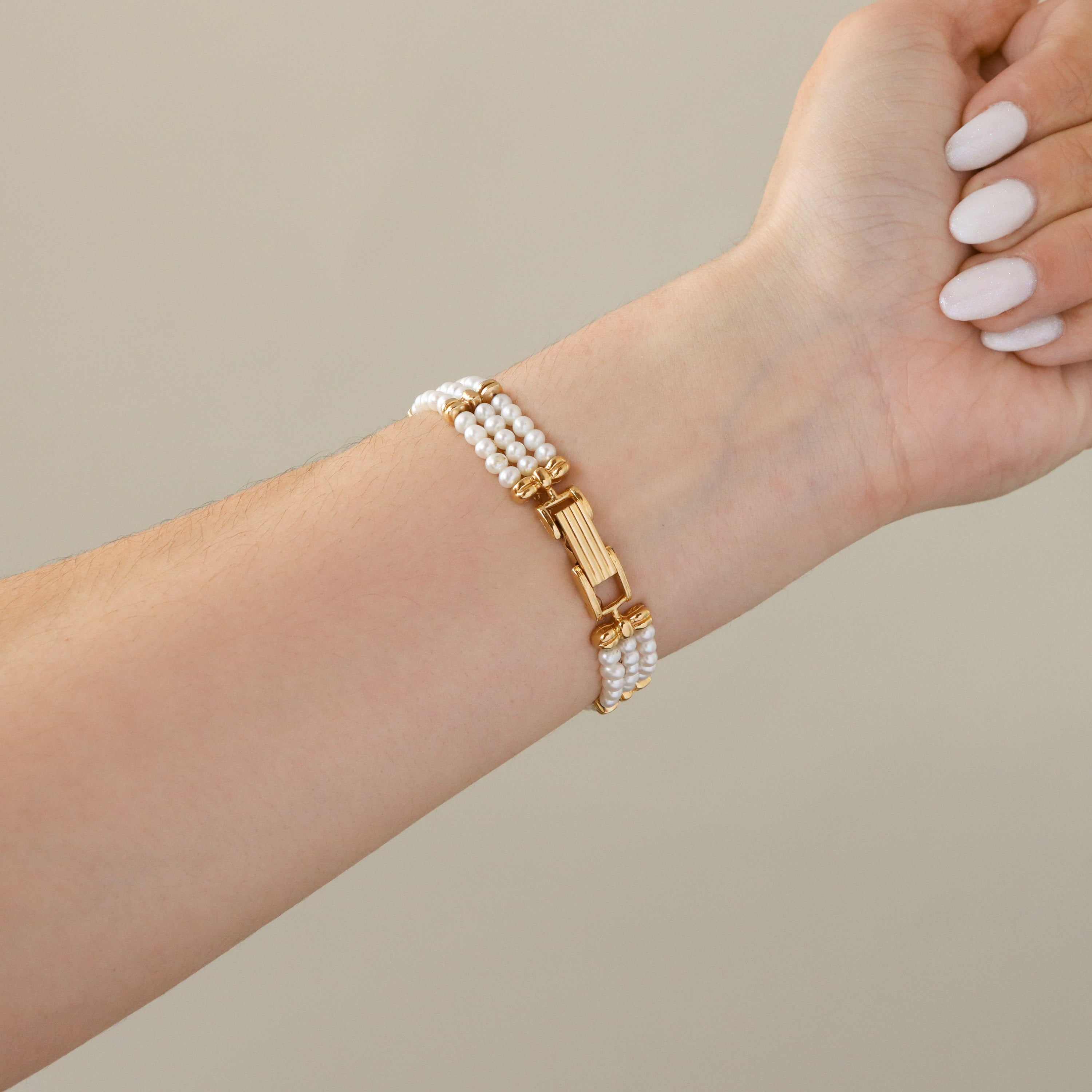 Vintage Vexcel Pave Pearl Gold Watch