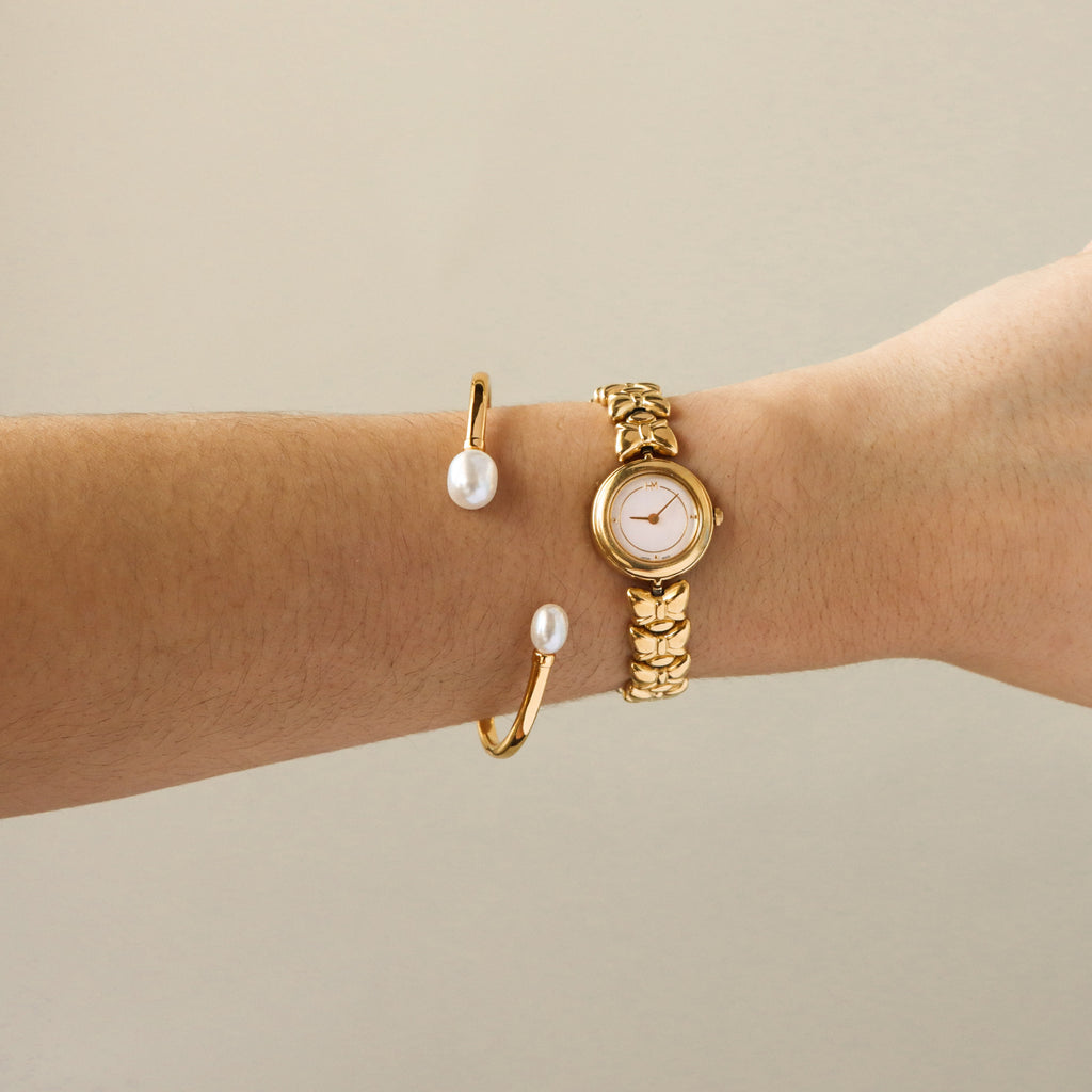Vintage Hanae Mori Butterfly Gold Watch