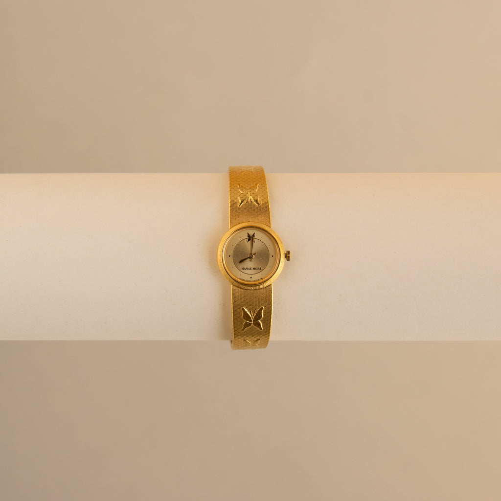 Vintage Hanae Mori Mariposa Gold Watch